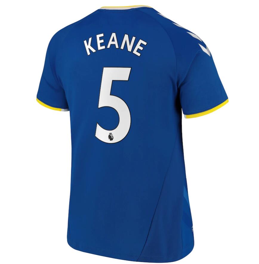 2021/22 Everton Home Kit Soccer Jersey with Keane 5 printing